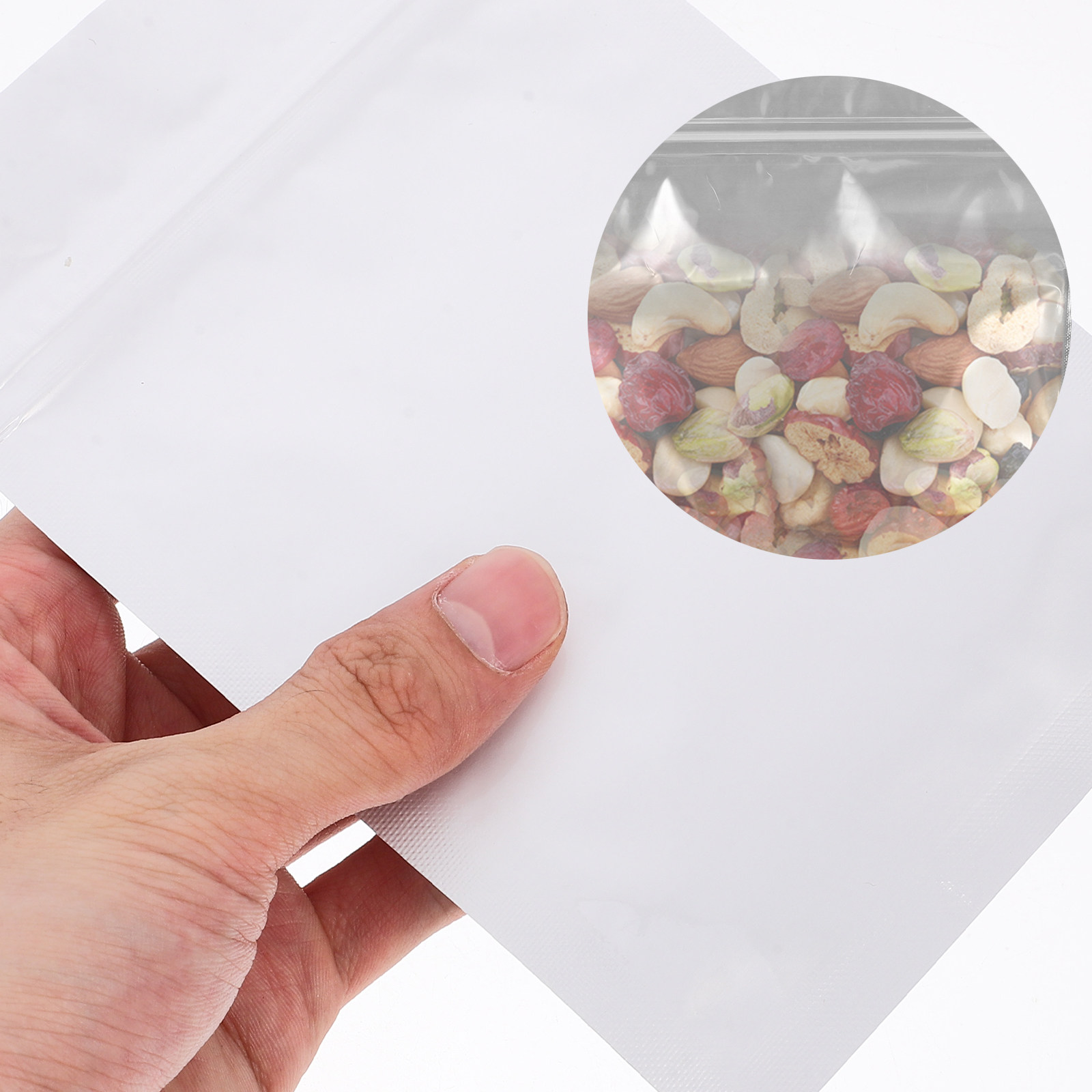 Food With Snacks - 50枚入り 密閉性のある再封可能な袋 食品保存用ポーチ スナック、ジュエリー、小物の包装用 再封可能な包装袋