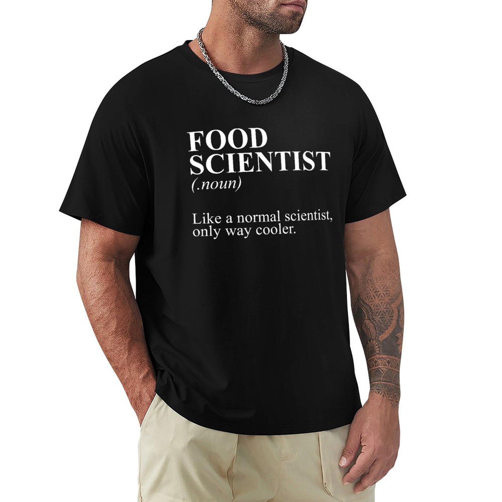 Foody Snacks - 食品科学者 面白い料理科学スナック 食いしん坊愛好家のためのTシャツ スポーティで通気性のある半袖Tシャツ