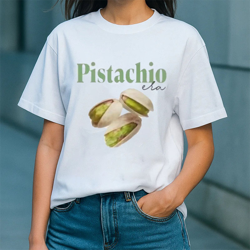 Foody Snacks - ピスタチオ レトロ 面白い レディース Tシャツ かわいい