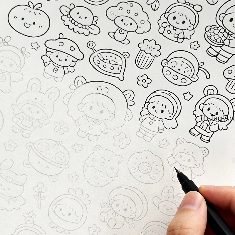Food And Snacks Coloring Book Bold And Easy - 不安解消ハンド絵本、コピー線画アルバム、恐竜/モンスター/食べ物などのテーマ、クリエイティブな塗り絵ブック