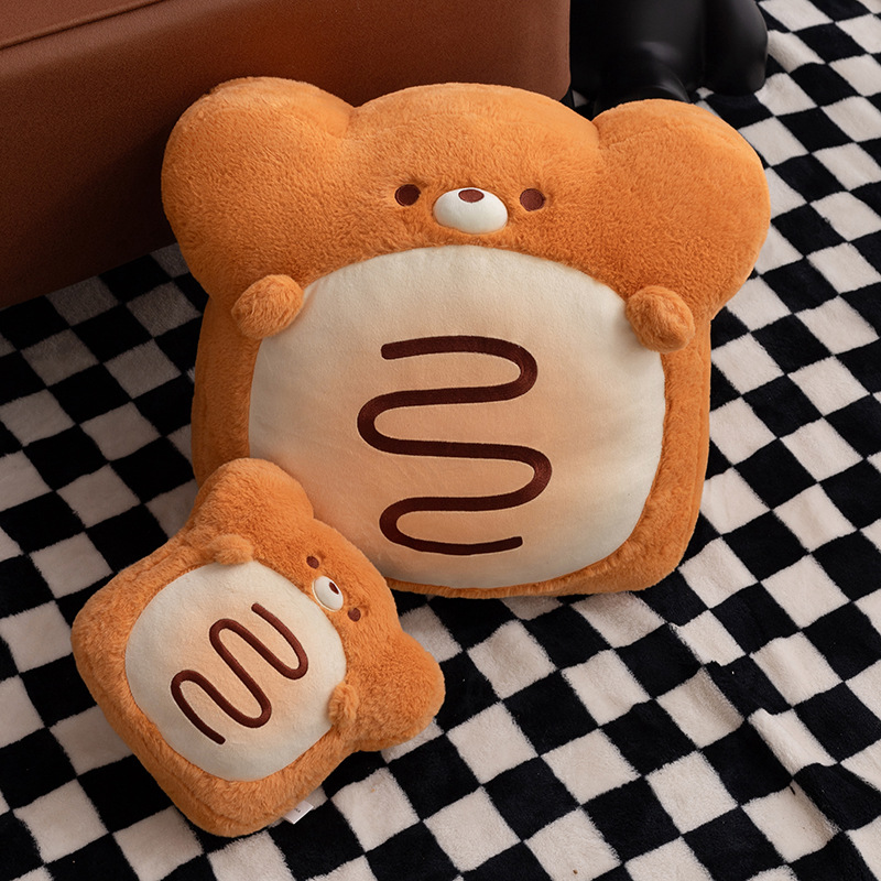 Soft Food Snacks Kids - 23/46cmのかわいいふわふわでリアルなバター風パンのクマのぬいぐるみ、フードスナック、ストライプ柄パンのクマのぬいぐるみ、クッキー人形、子供向けおもちゃ