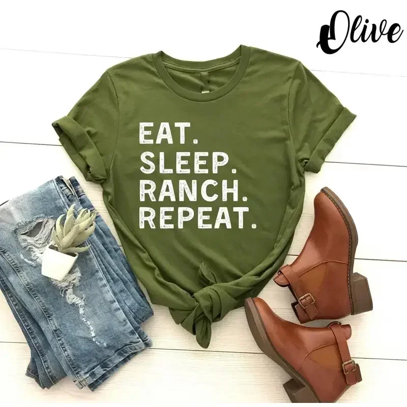 Foody Snacks - Eat Sleep Ranch RepeaT Tシャツ 面白い食事愛好家のユーモア