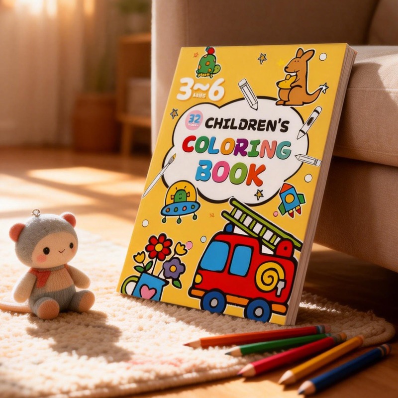 Food And Snacks Coloring Book Bold And Easy - 子供向けお絵かきブック、カラーケース付き、落書き風の漫画の動物、交通機関、食べ物のテーマ、楽しい塗り絵ブック