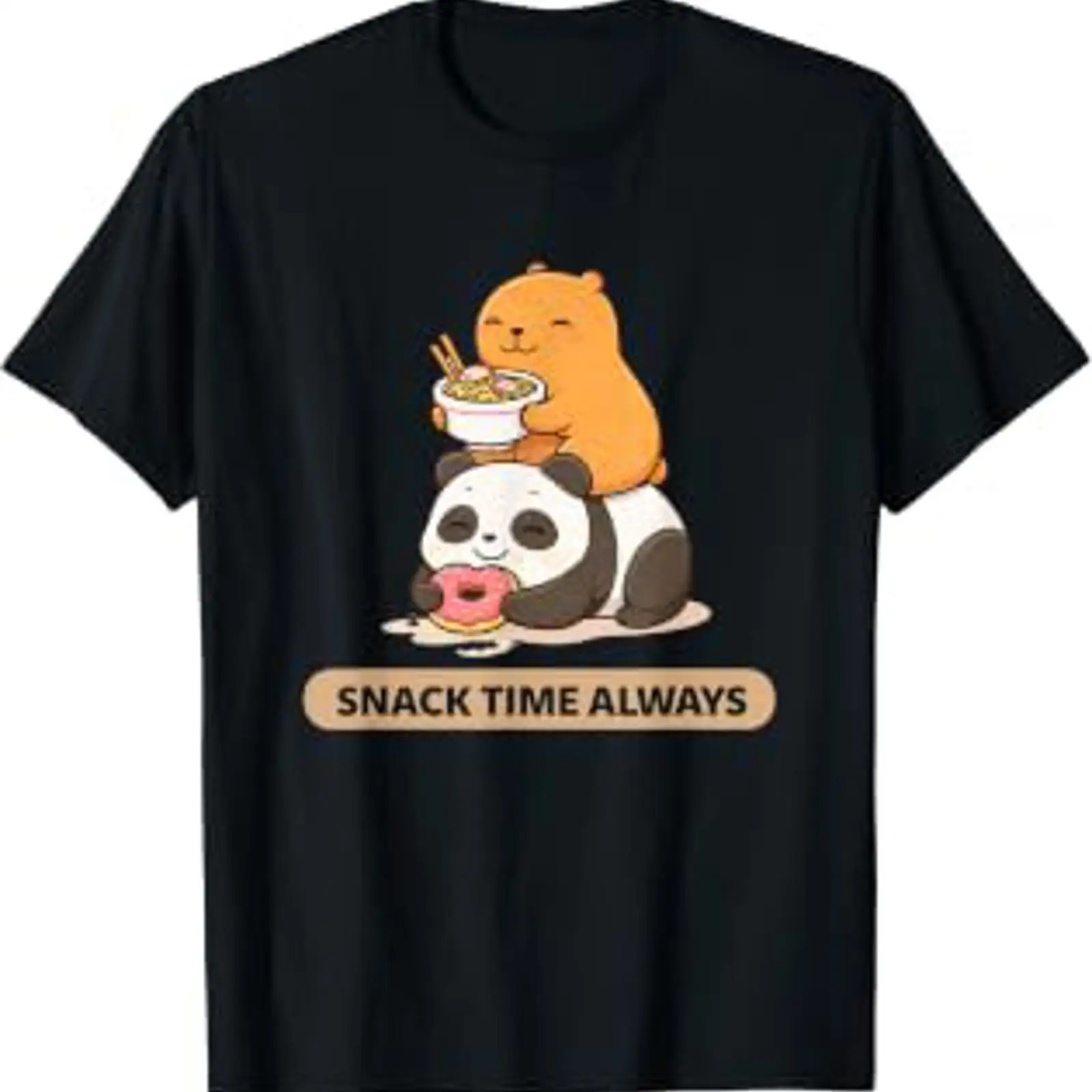 Foody Snacks - スナックタイムはいつもカワイイ カピバラ パンダ フードィー ウォルトシュピール Tシャツ