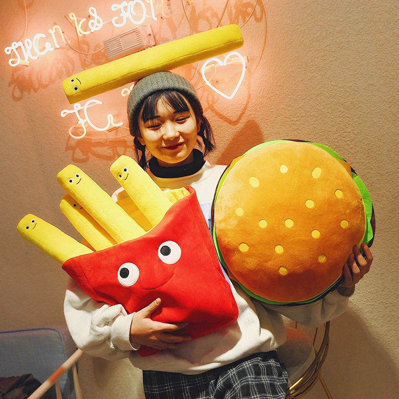 ハンバーグフライドポテトぬいぐるみスナック枕グルメかわいい人 - Foody Snacks のレビューと価格