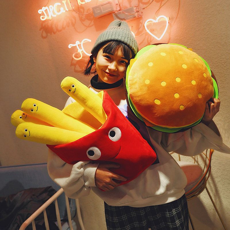 ハンバーグフライドポテトぬいぐるみスナック枕グルメかわいい人 - Foody Snacks のレビューと価格