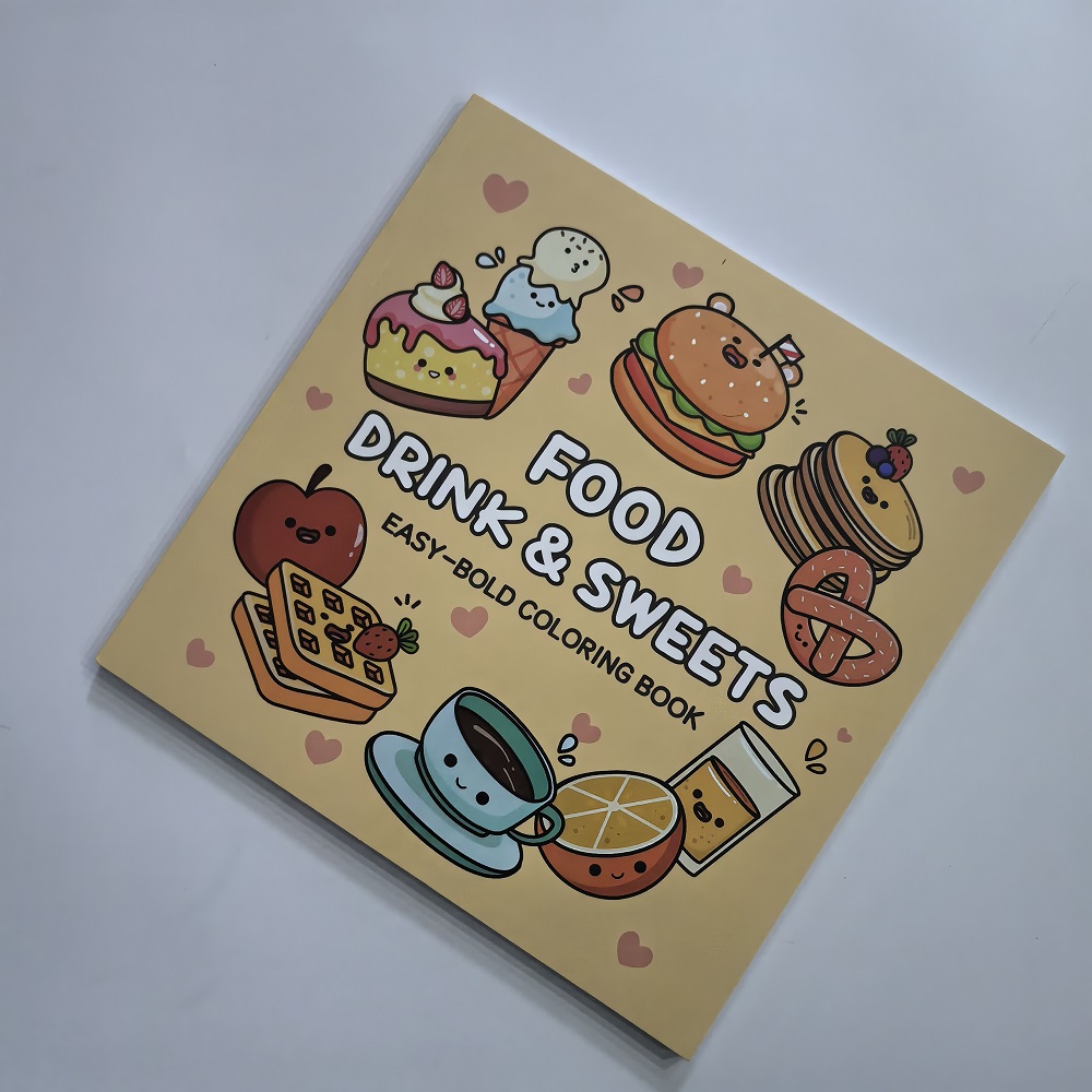 食品、飲み物、お菓子 大人向けの簡単な大胆な塗り絵 かわいい - Food And Snacks Coloring Book Bold And Easy のレビューと価格