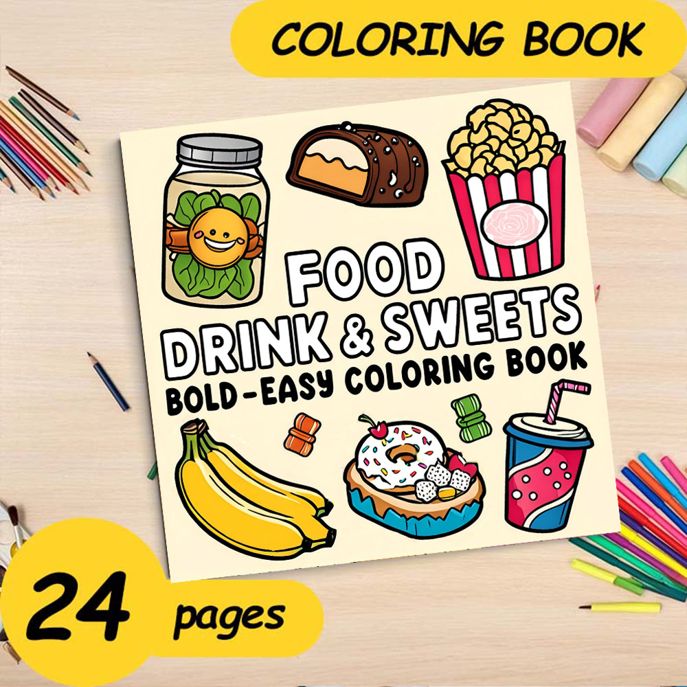 FOOD DRINK & SWEETS BOLD-EASY  - Food And Snacks Coloring Book Bold And Easy のレビューと価格