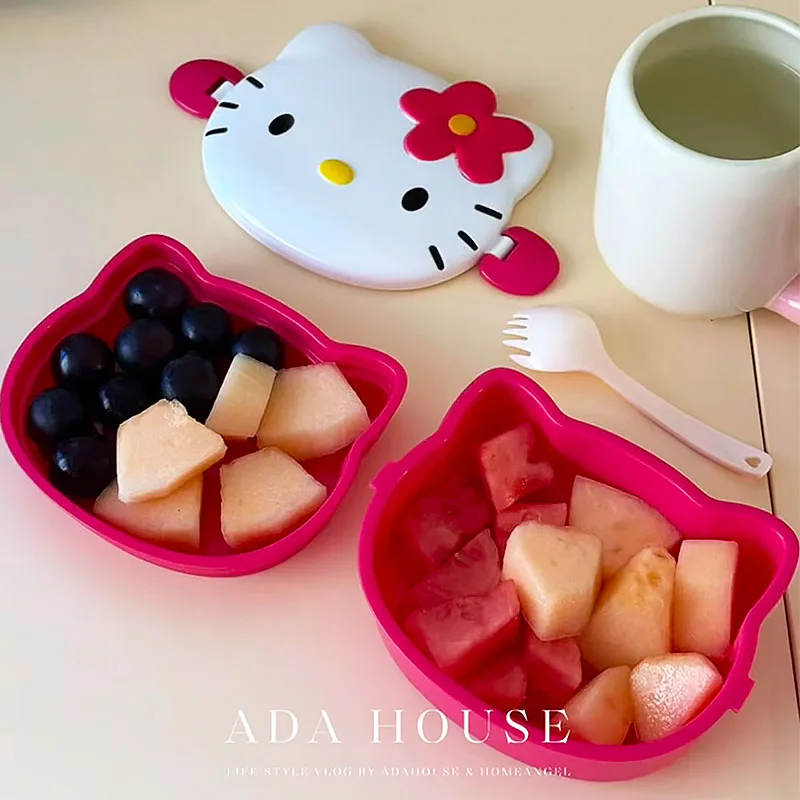 かわいいハローキティ型ランチボックス、携帯用漫画弁当箱、スプ - Food Snacks In Japan のレビューと価格