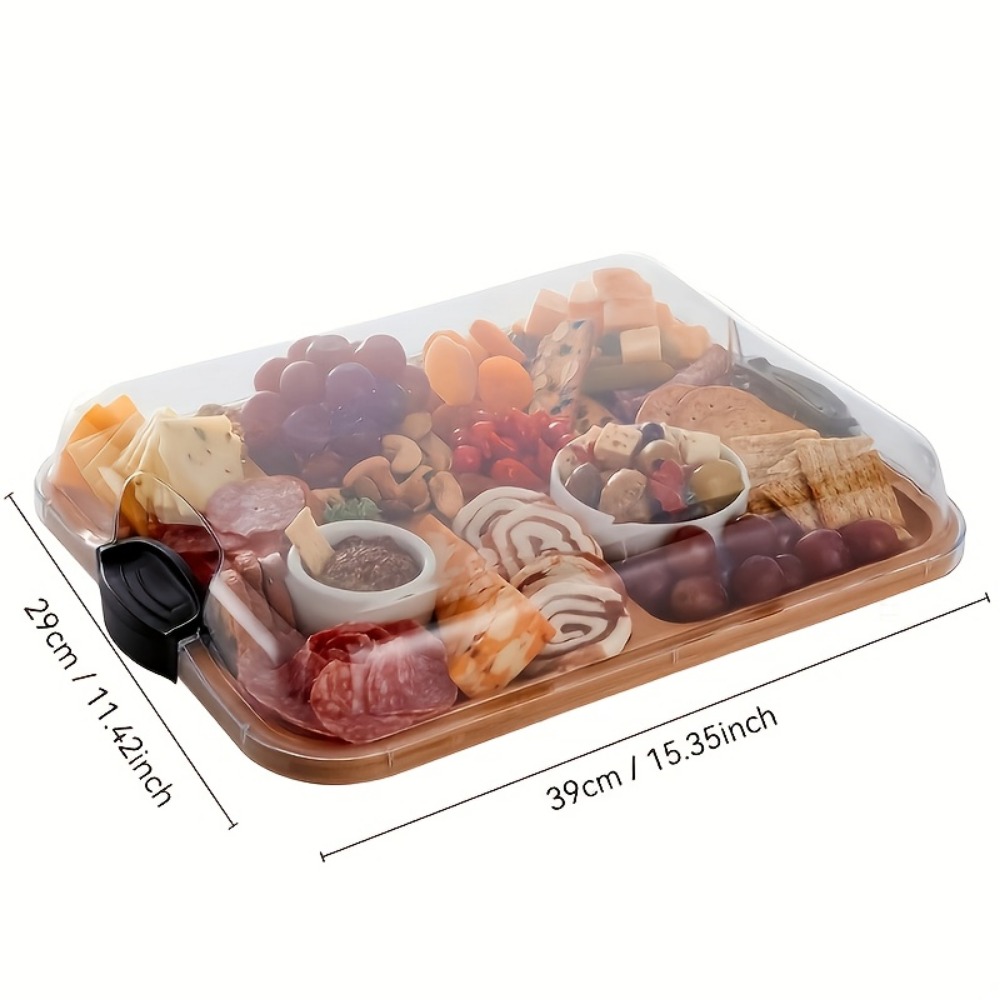 木製仕切り付きスナックトレイ正方形家庭用フードプラッターキッ - Food Snacks In Japan のレビューと価格